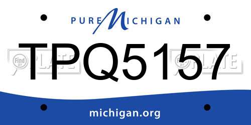 TPQ5157 Michigan License Plate