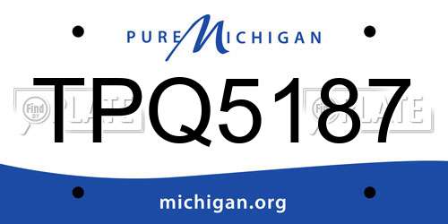 TPQ5187 Michigan License Plate