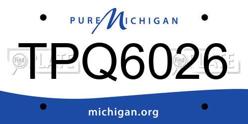 TPQ6026 Michigan License Plate