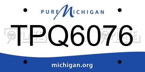TPQ6076 Michigan License Plate