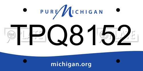 TPQ8152 Michigan License Plate