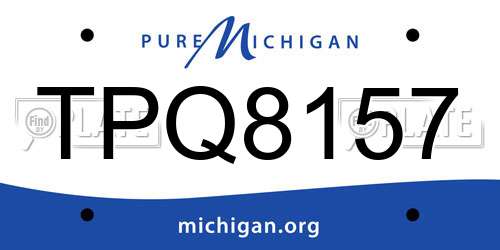 TPQ8157 Michigan License Plate