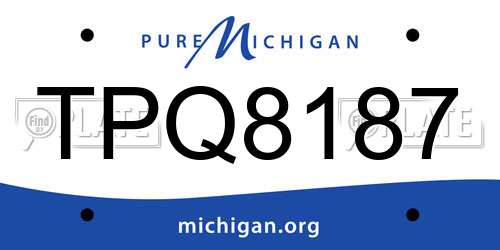 TPQ8187 Michigan License Plate