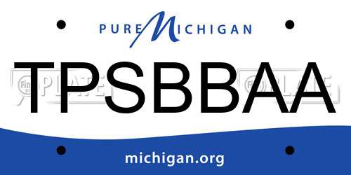TPSBBAA Michigan License Plate