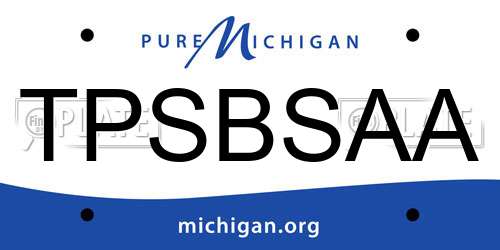 TPSBSAA Michigan License Plate