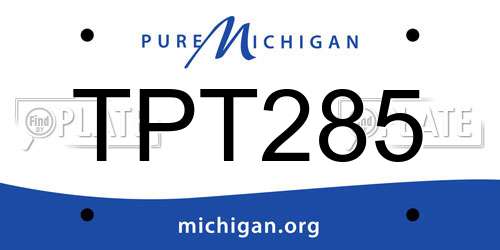 TPT285 Michigan License Plate