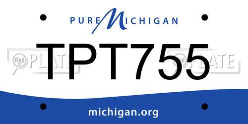 TPT755 Michigan License Plate