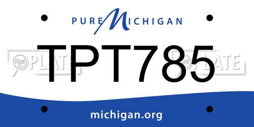 TPT785 Michigan License Plate