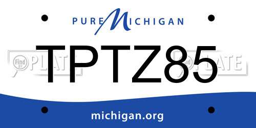 TPTZ85 Michigan License Plate
