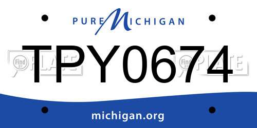 TPY0674 Michigan License Plate