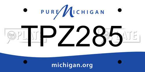 TPZ285 Michigan License Plate