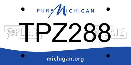 TPZ288 Michigan License Plate