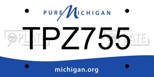 TPZ755 Michigan License Plate