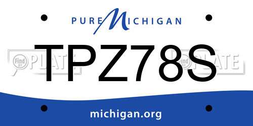TPZ78S Michigan License Plate