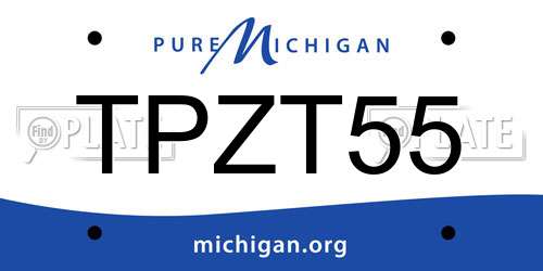TPZT55 Michigan License Plate