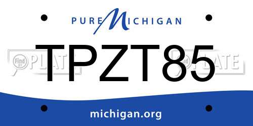 TPZT85 Michigan License Plate