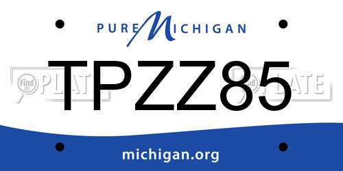 TPZZ85 Michigan License Plate