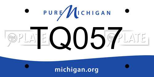 TQ057 Michigan License Plate