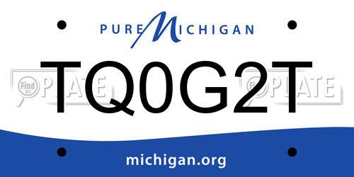 TQ0G2T Michigan License Plate
