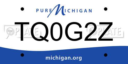 TQ0G2Z Michigan License Plate