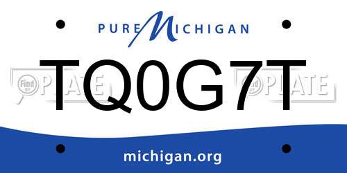 TQ0G7T Michigan License Plate