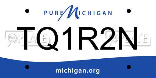 TQ1R2N Michigan License Plate