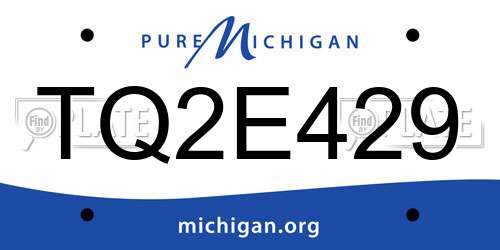 TQ2E429 Michigan License Plate