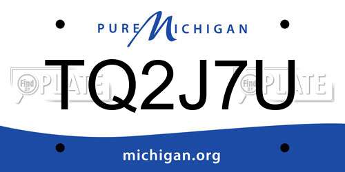 TQ2J7U Michigan License Plate