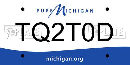 TQ2T0D Michigan License Plate