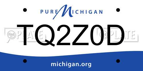 TQ2Z0D Michigan License Plate