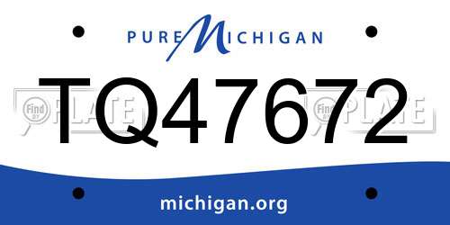 TQ47672 Michigan License Plate
