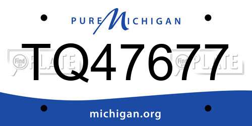 TQ47677 Michigan License Plate