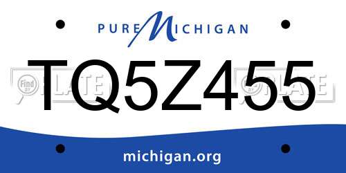 TQ5Z455 Michigan License Plate