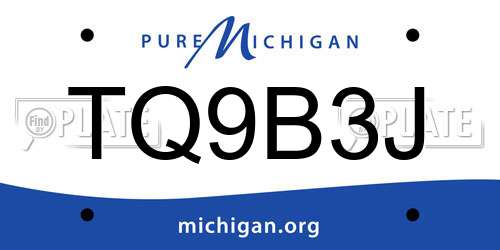 TQ9B3J Michigan License Plate