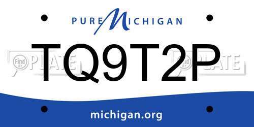 TQ9T2P Michigan License Plate