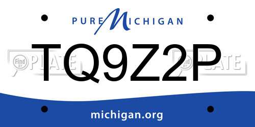 TQ9Z2P Michigan License Plate
