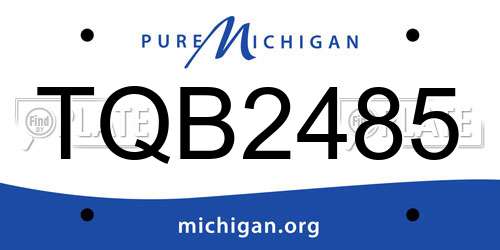 TQB2485 Michigan License Plate