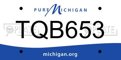 TQB653 Michigan License Plate