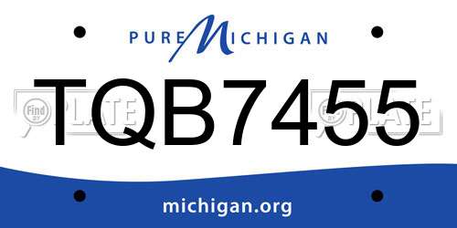 TQB7455 Michigan License Plate