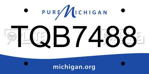 TQB7488 Michigan License Plate