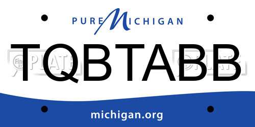 TQBTABB Michigan License Plate