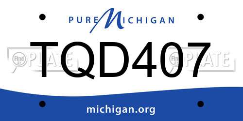 TQD407 Michigan License Plate