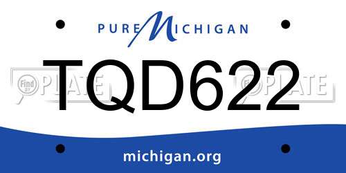 TQD622 Michigan License Plate