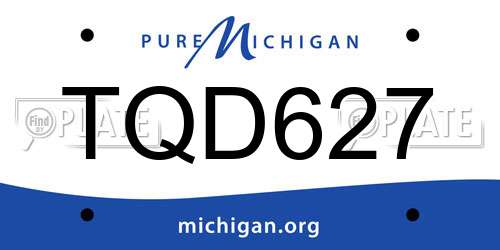 TQD627 Michigan License Plate
