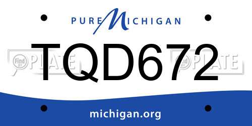 TQD672 Michigan License Plate