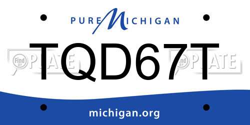 TQD67T Michigan License Plate