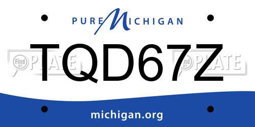 TQD67Z Michigan License Plate