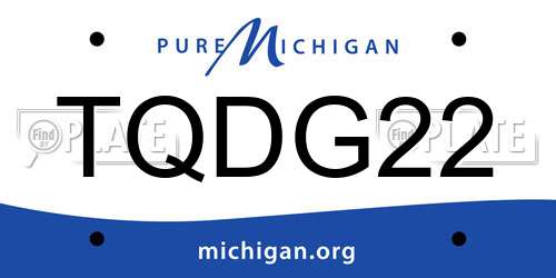 TQDG22 Michigan License Plate