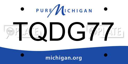 TQDG77 Michigan License Plate