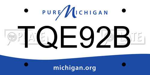 TQE92B Michigan License Plate